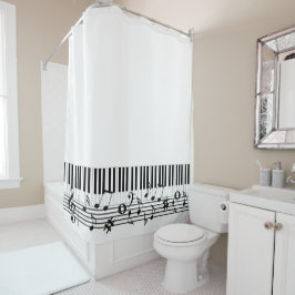Piano Music Design Douchegordijn