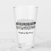 Piano Music Design Drink glas (Achterkant)