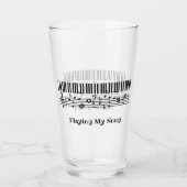Piano Music Design Drink glas (Voorkant)