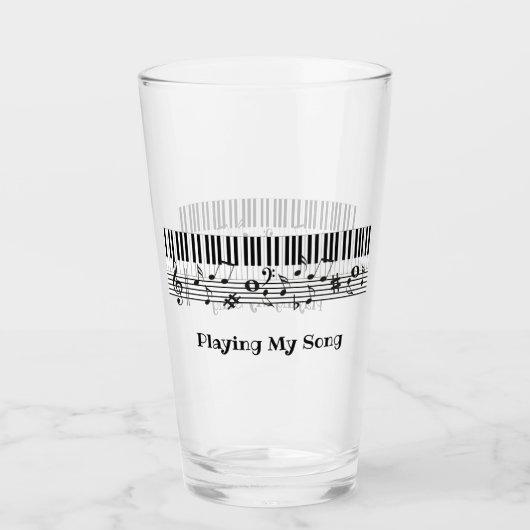 Piano Music Design Drink glas (Voorkant)