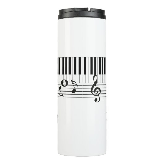Piano Music Design Thermal Tumbler Thermosbeker (Achterkant)