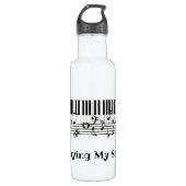 Piano Music Design Water Bottle Waterfles (Voorkant)