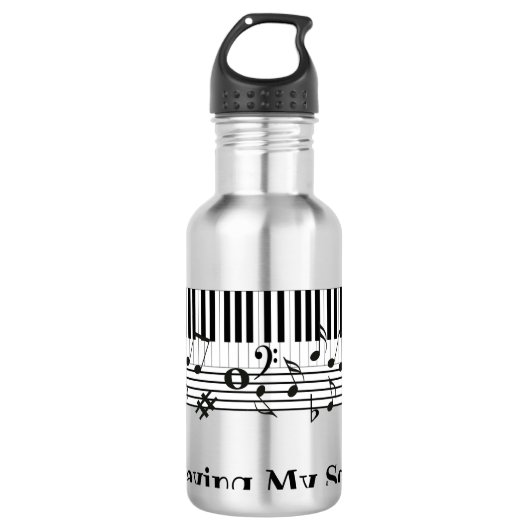 Piano Music Design Water Bottle Waterfles (Voorkant)