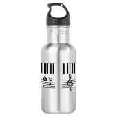 Piano Music Design Water Bottle Waterfles (Achterkant)