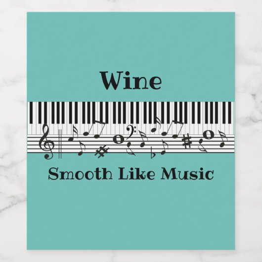 Piano Music Design Wine Label Wijn Etiket (Enkel label)