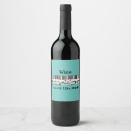 Piano Music Design Wine Label Wijn Etiket