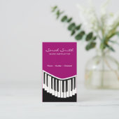 Piano Music Fuschia-Visitekaartjes Visitekaartje (Staand voorkant)