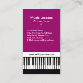 Piano Music Fuschia-Visitekaartjes Visitekaartje (Achterkant)