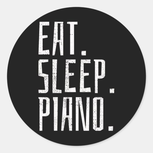 Piano Music Instrument Pianist Gift Ronde Sticker (Voorkant)