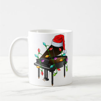 Piano Music Lover Xmas Santa Hat Piano Christmas Koffiemok