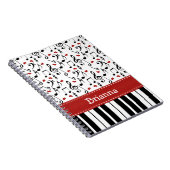 Piano Music Note Spiral Notebook Journal Notitieboek (Rechterzijde)