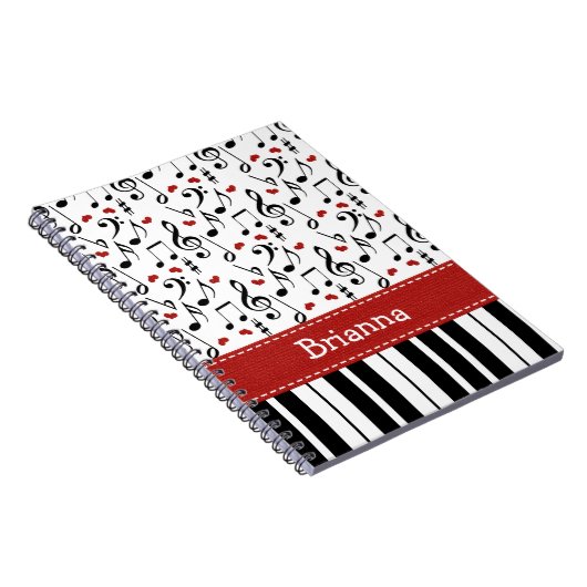Piano Music Note Spiral Notebook Journal Notitieboek (Rechterzijde)