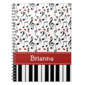 Piano Music Note Spiral Notebook Journal Notitieboek (Voorkant)