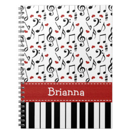 Piano Music Note Spiral Notebook Journal Notitieboek