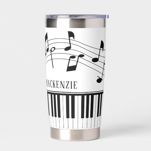 Piano Music Notes Script Name Custom Geïsoleerde Drinkbeker (Links)