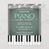 Piano Music Overweging Formele uitnodiging (Voorkant)