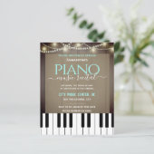 Piano Music Overweging Formele Uitnodiging Bruin (Staand voorkant)