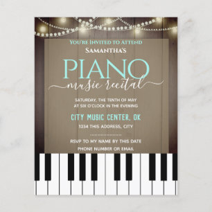 Piano Music Overweging Formele Uitnodiging Bruin