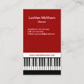 Piano Music Red Visitekaartje (Achterkant)