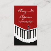 Piano Music Red Visitekaartje (Voorkant)