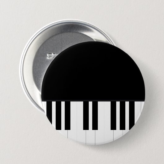 PIANO MUSIC RONDE BUTTON 7,6 CM (Voorkant /achterkant)