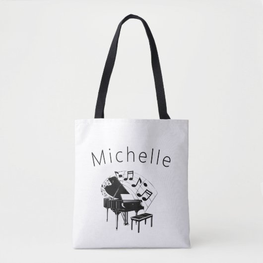 Piano Music Scores Black Tote Bag (Voorkant)