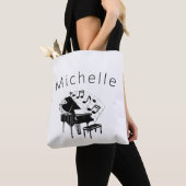  Piano Music Scores Black Tote Bag (Dichtbij)