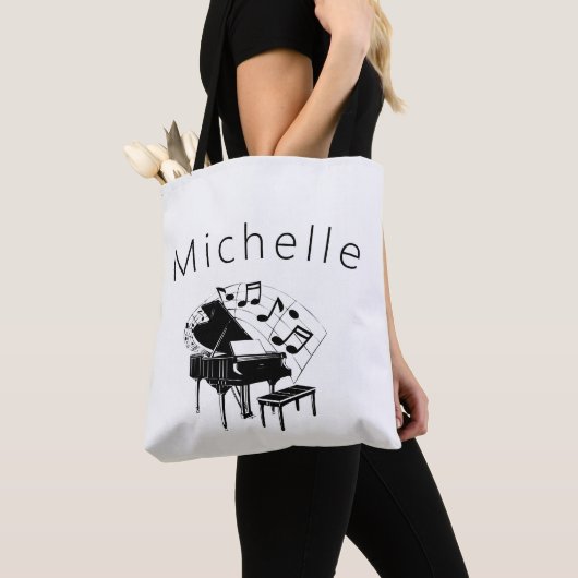  Piano Music Scores Black Tote Bag (Dichtbij)