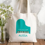 Piano Music Studio, Docent Promotie Student Tote Bag<br><div class="desc">Promoot uw piano- of muziekindustrie met deze vleugelpiano canvas tas. Gebruik ze als een persoonlijk geschenk voor studenten,  die bladmuziek kunnen meenemen naar lessen in deze geweldige canvas tassen. Ze kunnen worden gepersonaliseerd met de naam van uw studio en contactgegevens.</div>
