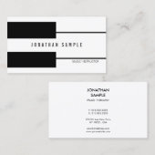 Piano Music Teacher Instructor Elegant Modern Visitekaartje (Voorkant / Achterkant)