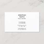 Piano Music Teacher Instructor Elegant Modern Visitekaartje (Achterkant)