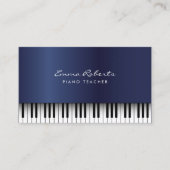 Piano Music Teacher Royal Blue Musical Visitekaartje (Voorkant)