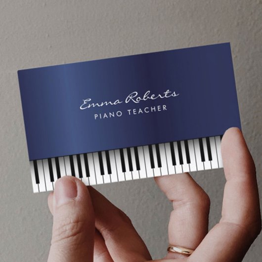 Piano Music Teacher Royal Blue Musical Visitekaartje