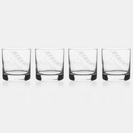 Piano Music Theme Design Whisky Glas (Achterkant)