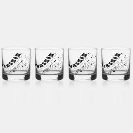 Piano Music Theme Design Whisky Glas