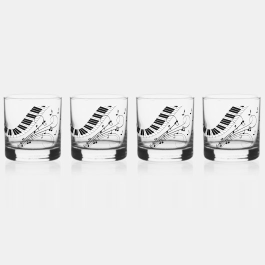 Piano Music Theme Design Whisky Glas (Voorkant)