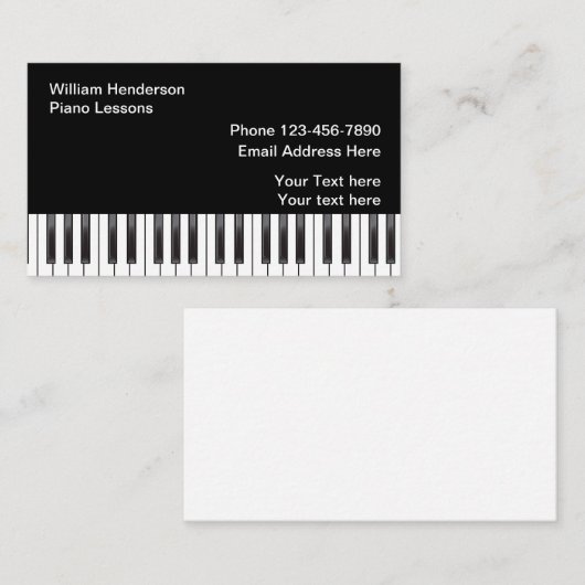 Piano Music Theme Visitekaartje (Voorkant / Achterkant)