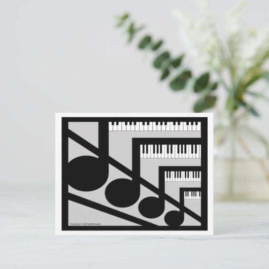 Piano Music Uitnodiging (Staand voorkant)