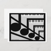 Piano Music Uitnodiging (Voorkant / Achterkant)