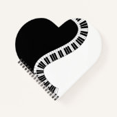 Piano Musical Heart Notebook Notitieboek (Voorkant)