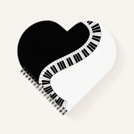 Piano Musical Heart Notebook Notitieboek