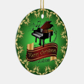 Piano ~ Musical Scroll ~ Merry Kerst~ * ~ Keramisch Ornament (Rechts)
