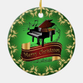 Piano ~ Musical Scroll ~ Merry Kerst~ * ~ Keramisch Ornament (Achterkant)