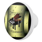 Piano ~ Musical Swirl ~ Notes ~ * ~ Keramische Knop (Rechts)