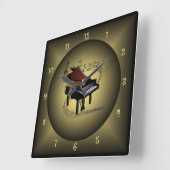 Piano ~Musical Wereldbol ~ Musical Instrument ~ Sc Vierkante Klok (Hoek)