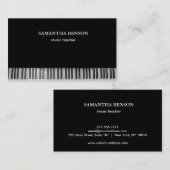 Piano Musician Business card with Music Note Visitekaartje (Voorkant / Achterkant)
