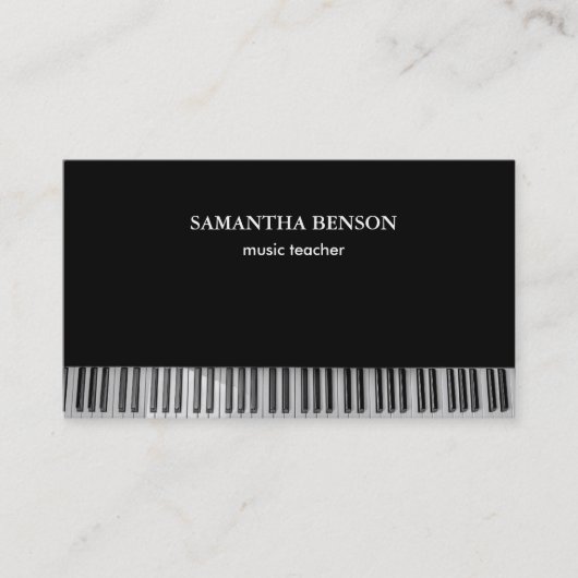 Piano Musician Business card with Music Note Visitekaartje (Voorkant)
