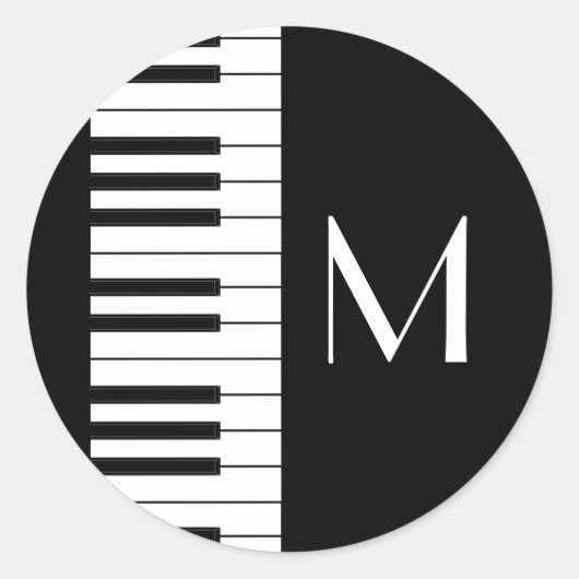 Piano Musician Music Teacher Ronde Sticker (Voorkant)