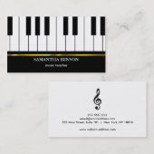 Piano Musician Visitekaartje with Music Note (Voorkant / Achterkant)