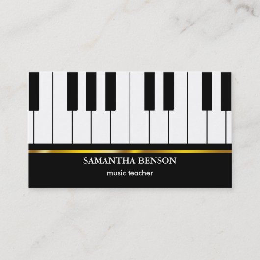 Piano Musician Visitekaartje with Music Note (Voorkant)